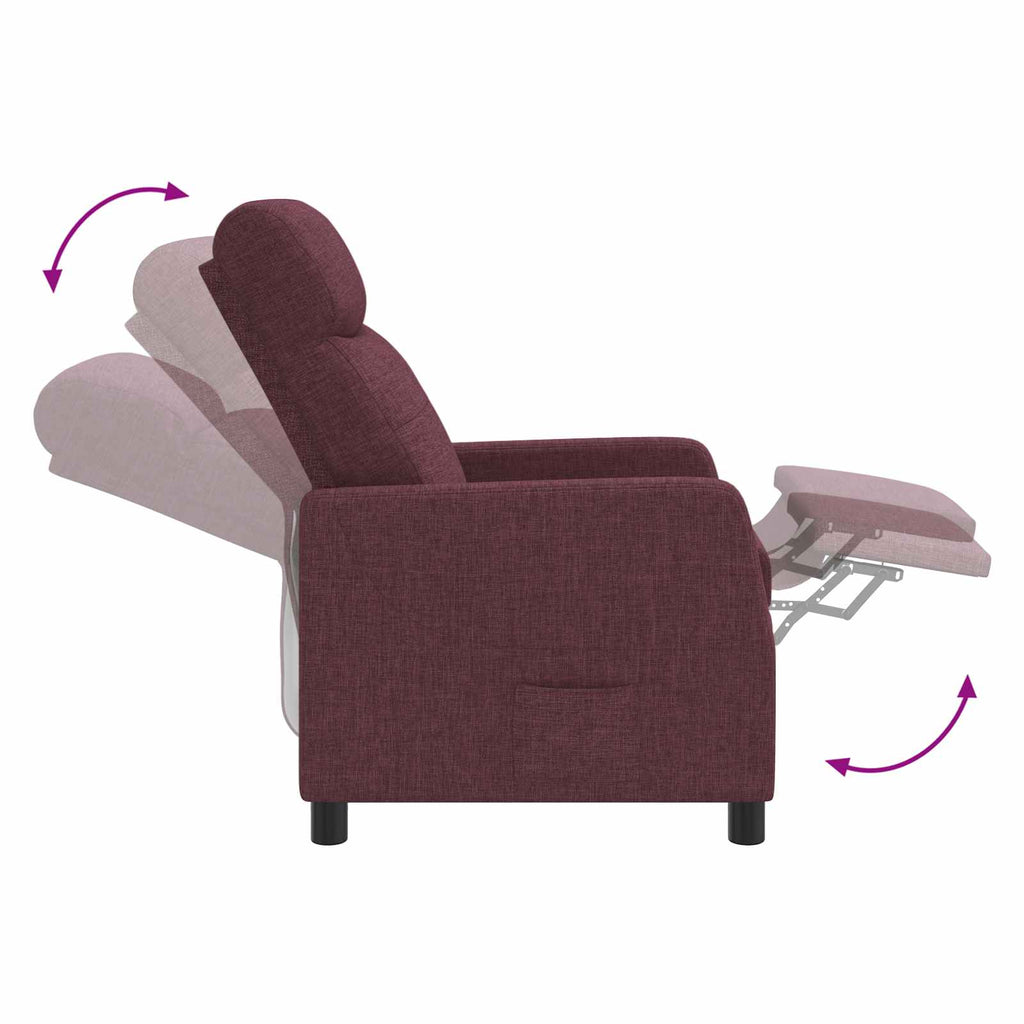 vidaXL Fotel masujący Fioletowy tkanina
