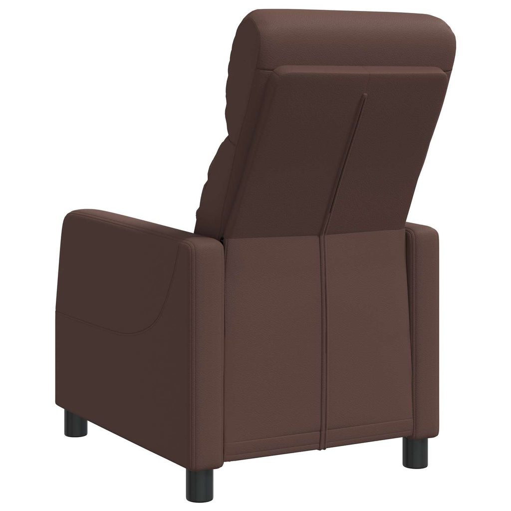 vidaXL Fotel recliner brązowy Ekoskóra
