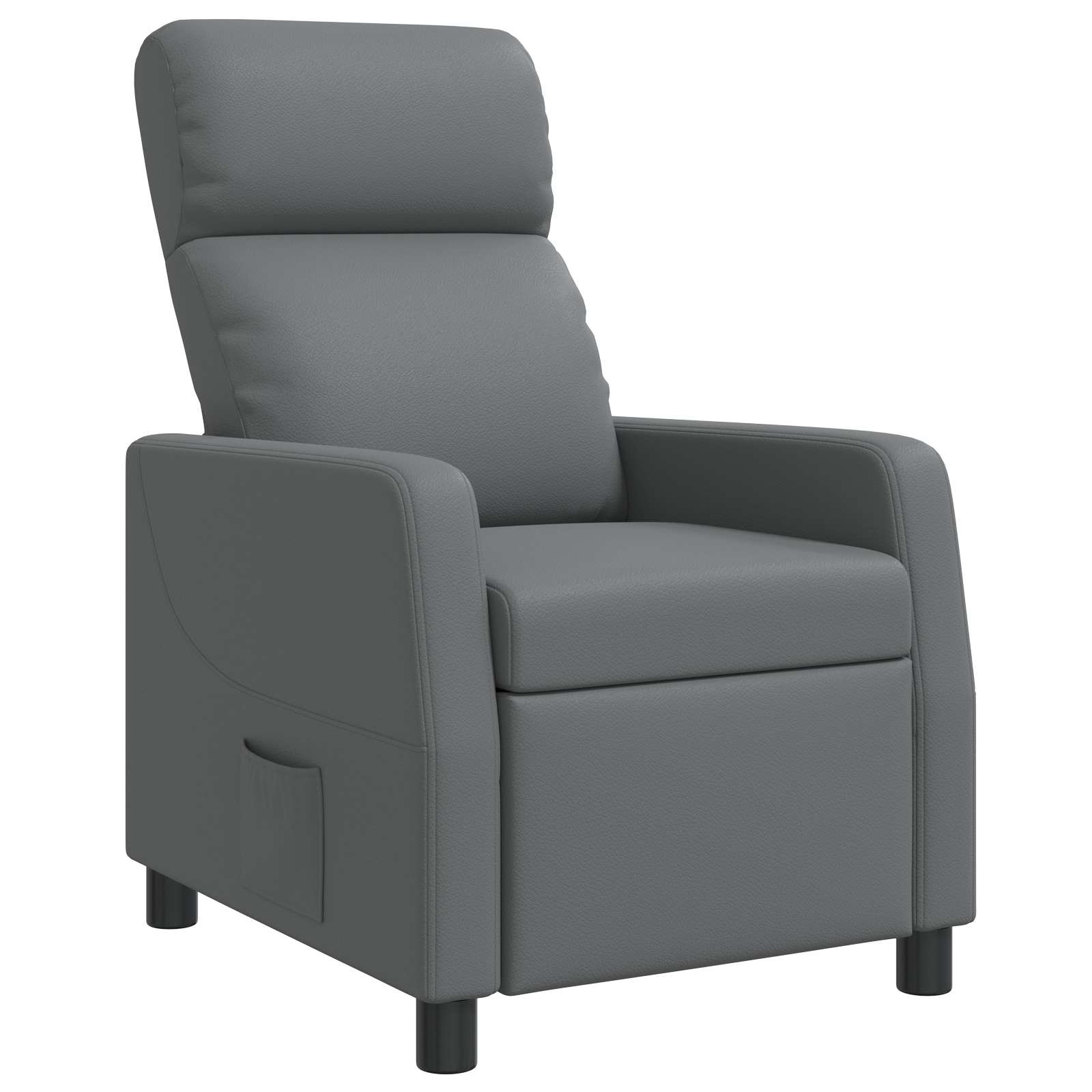 vidaXL Fotel recliner Szary Ekoskóra