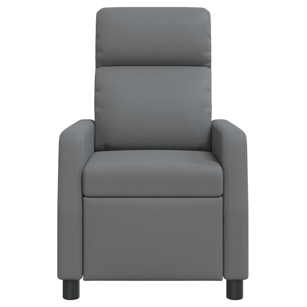 vidaXL Fotel recliner Szary Ekoskóra