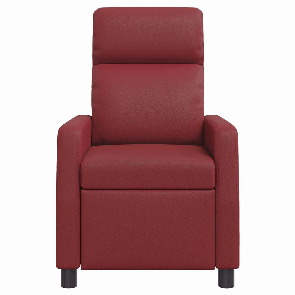 vidaXL Fotel recliner Czerwone wino Ekoskóra
