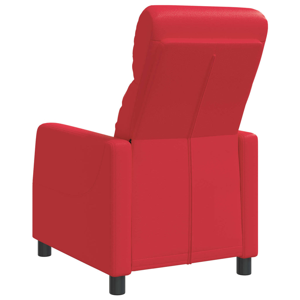 vidaXL Fotel recliner czerwony Ekoskóra