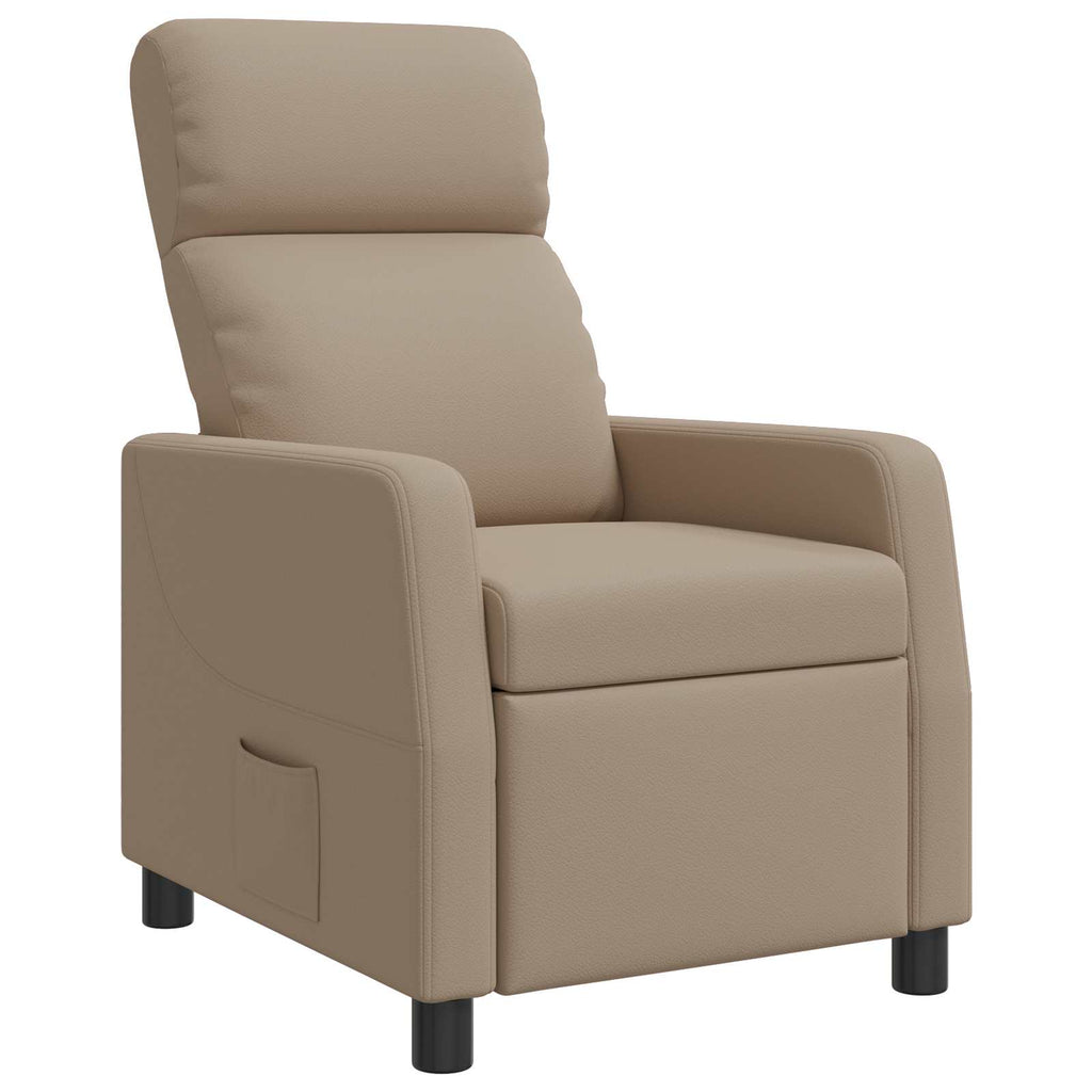 vidaXL Fotel recliner Cappuccino Ekoskóra