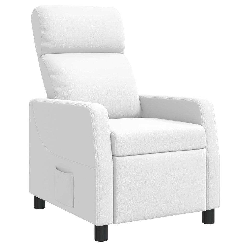 vidaXL Fotel recliner Biały Ekoskóra