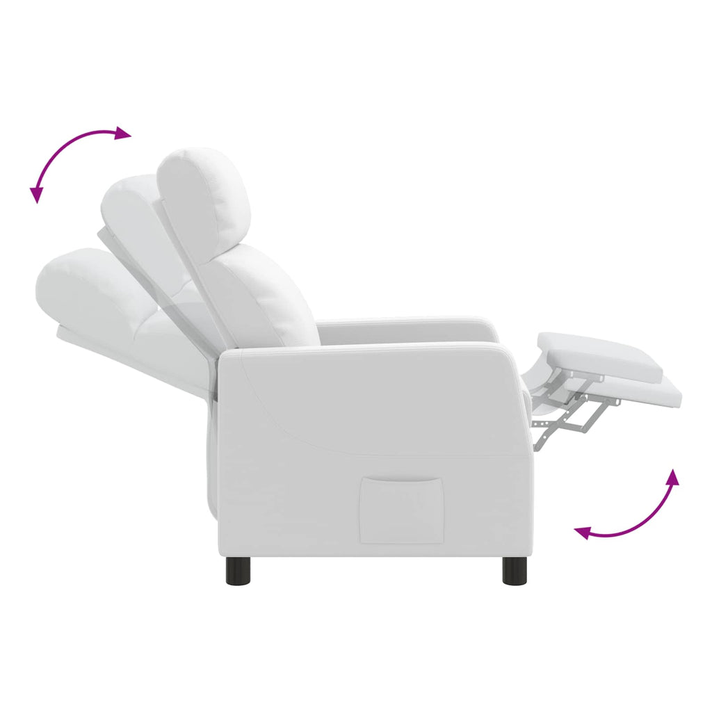 vidaXL Fotel recliner Biały Ekoskóra