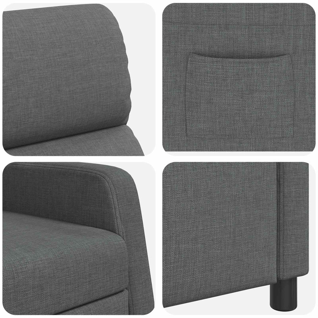 vidaXL Fotel recliner ciemnoszary tkanina