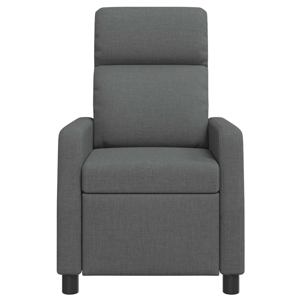 vidaXL Fotel recliner ciemnoszary tkanina