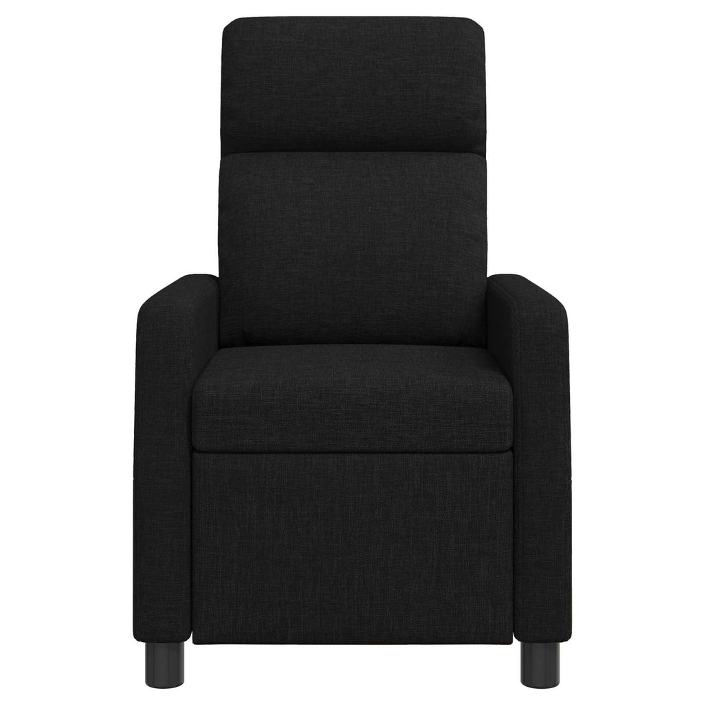 vidaXL Fotel recliner Czarny tkanina
