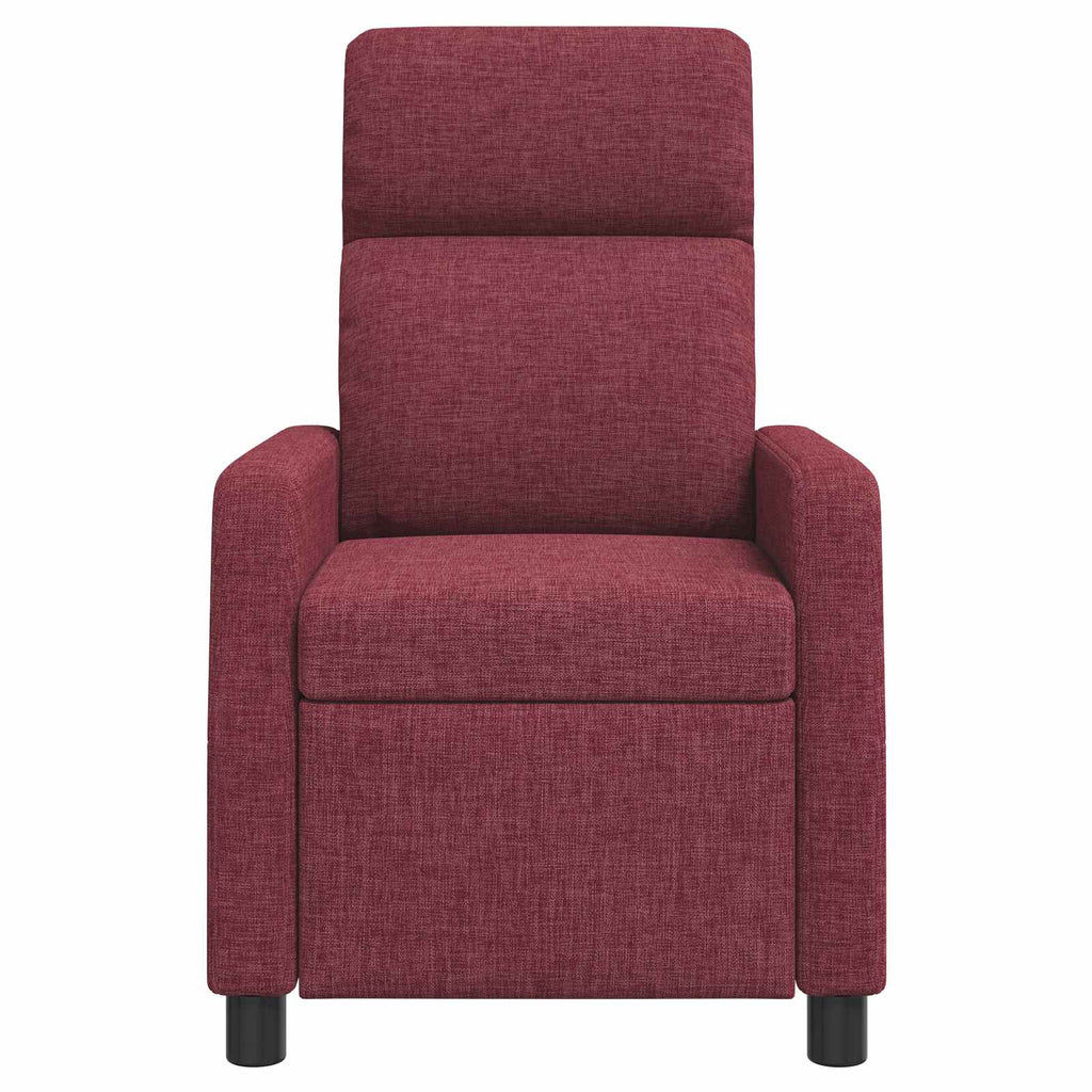vidaXL Fotel recliner Czerwone wino tkanina