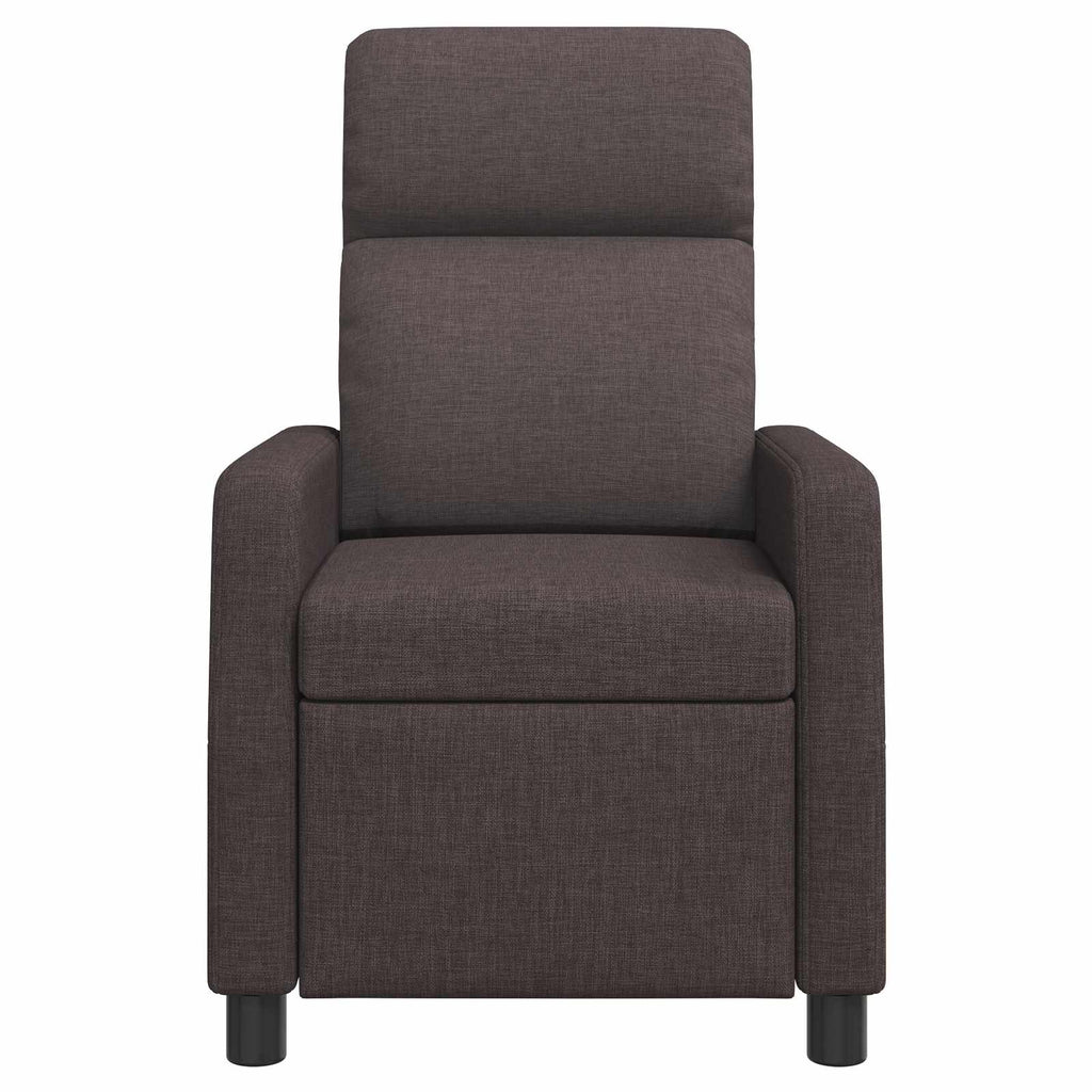 vidaXL Fotel recliner Ciemny brąz tkanina