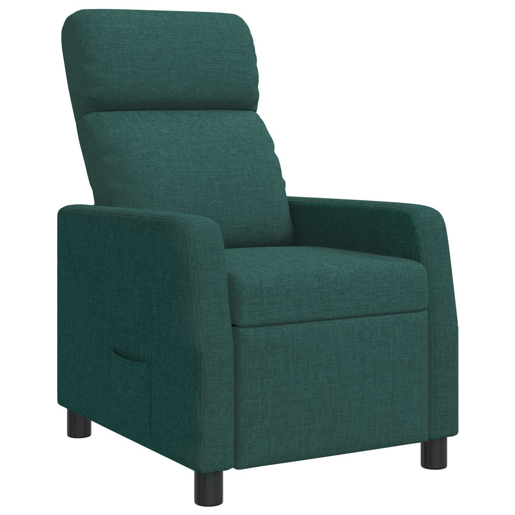 vidaXL Fotel recliner Ciemnozielony tkanina