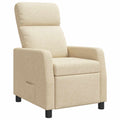 vidaXL Fotel recliner kremowy tkanina