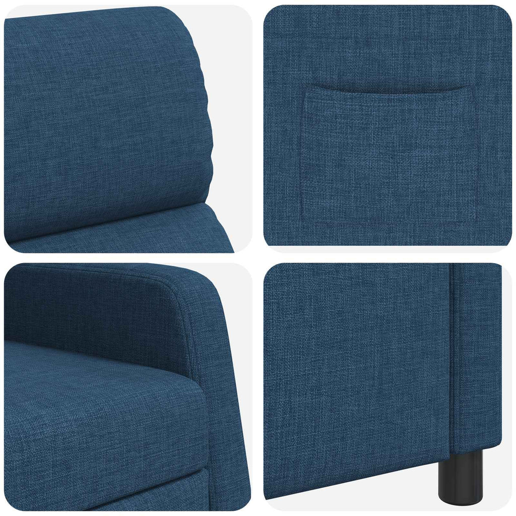 vidaXL Fotel recliner niebieski tkanina