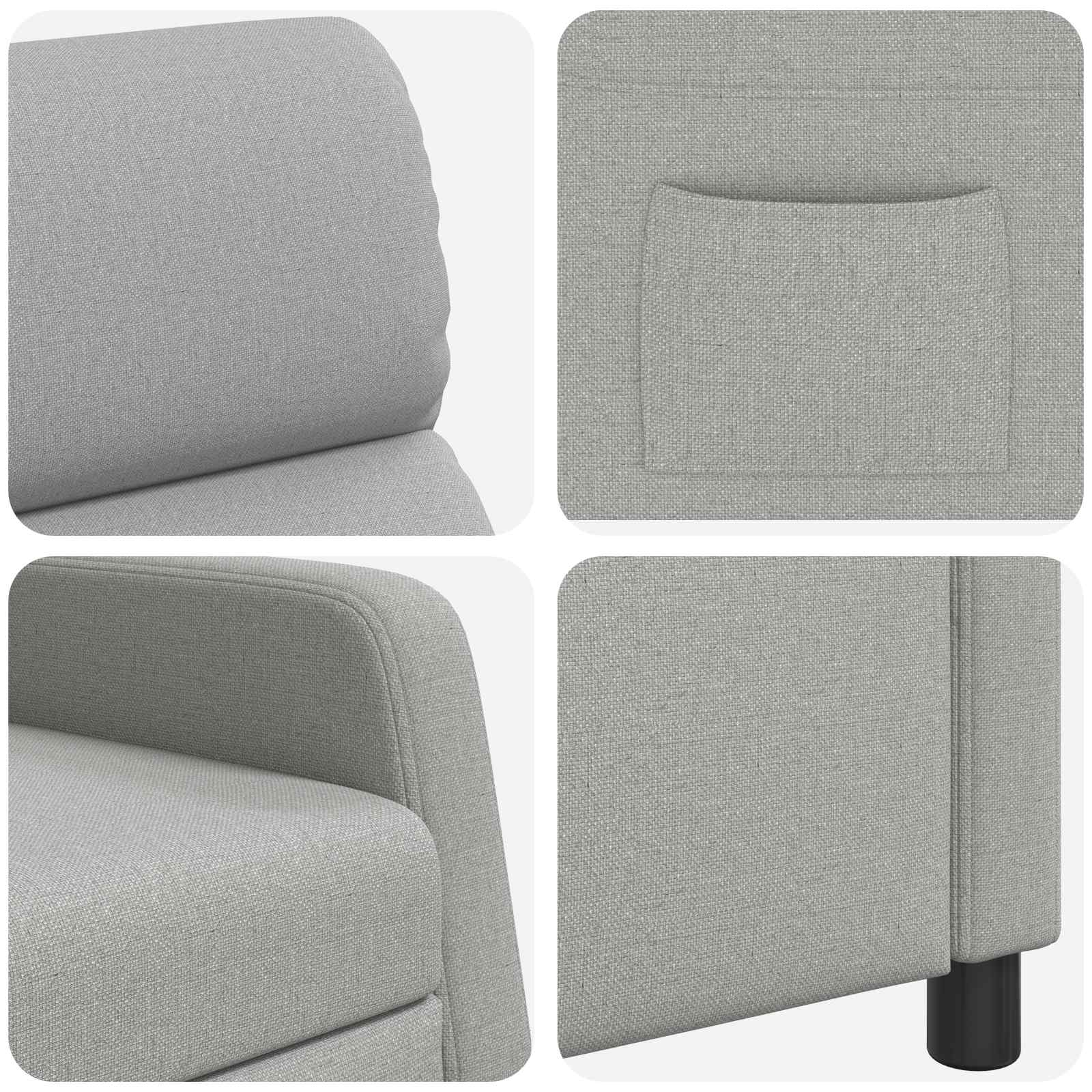 vidaXL Fotel recliner Szary chmur tkanina
