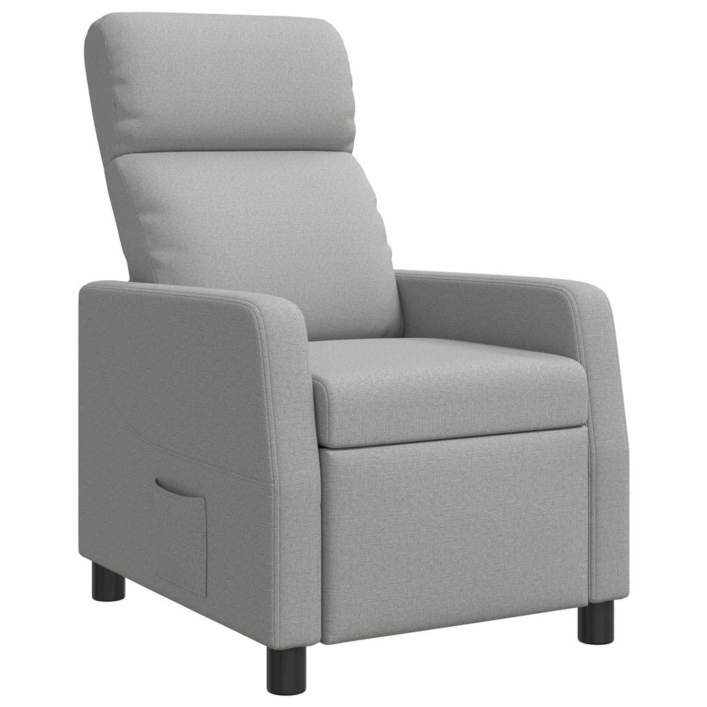 vidaXL Fotel recliner Szary chmur tkanina