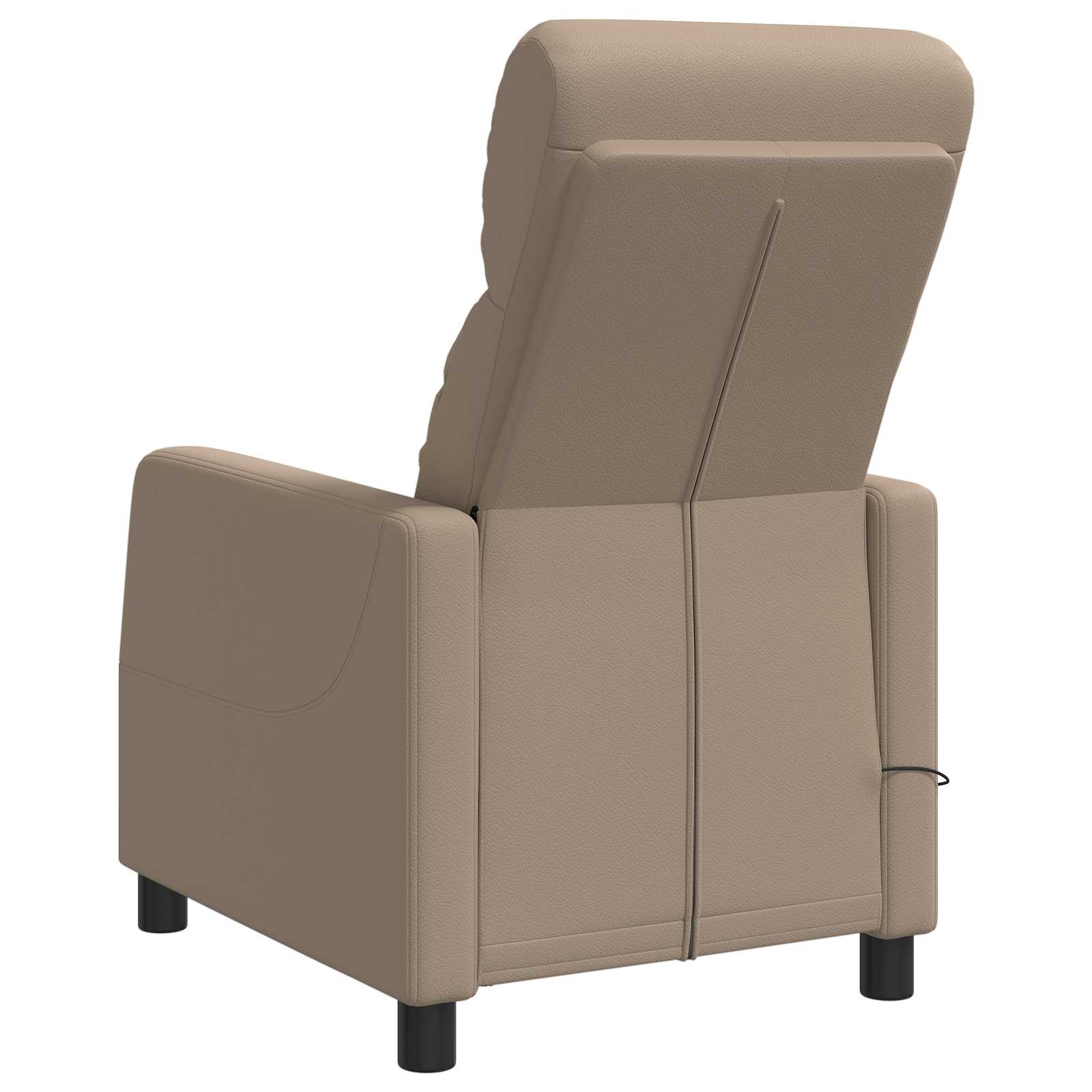vidaXL Fotel masujący Cappuccino Ekoskóra