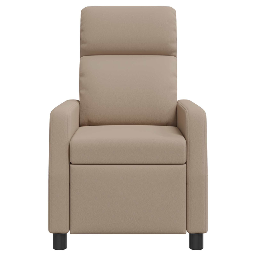 vidaXL Fotel masujący Cappuccino Ekoskóra