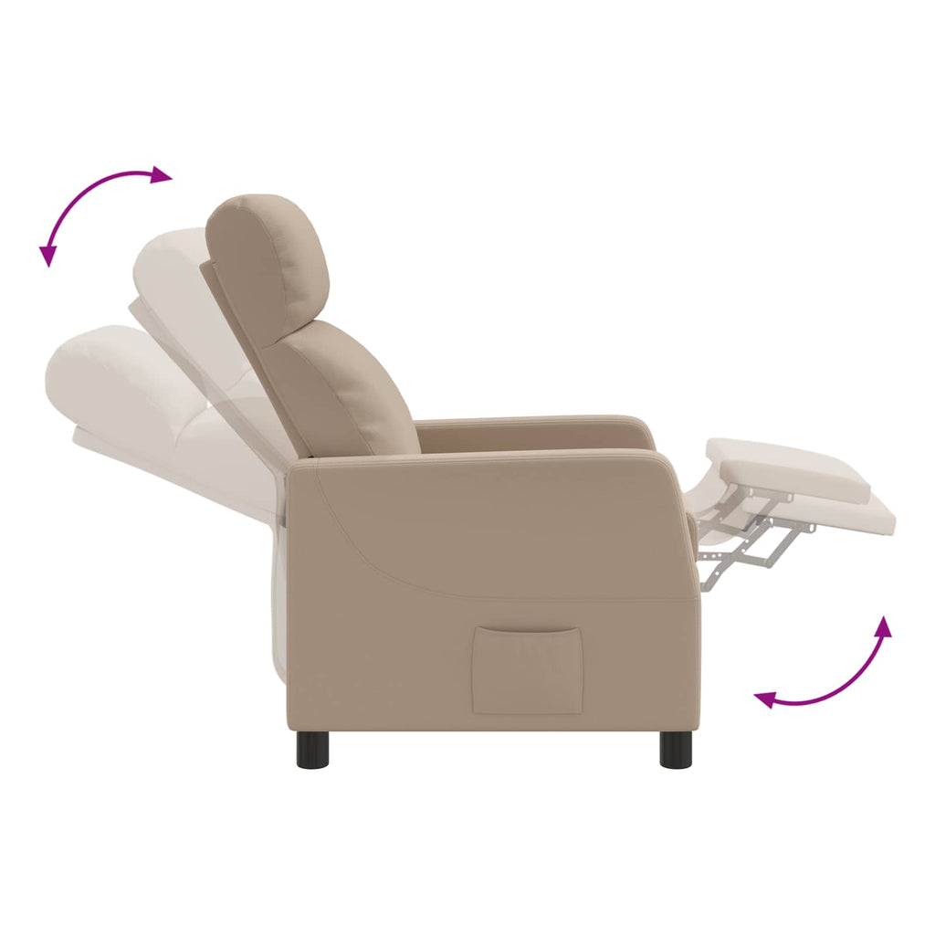 vidaXL Fotel masujący Cappuccino Ekoskóra