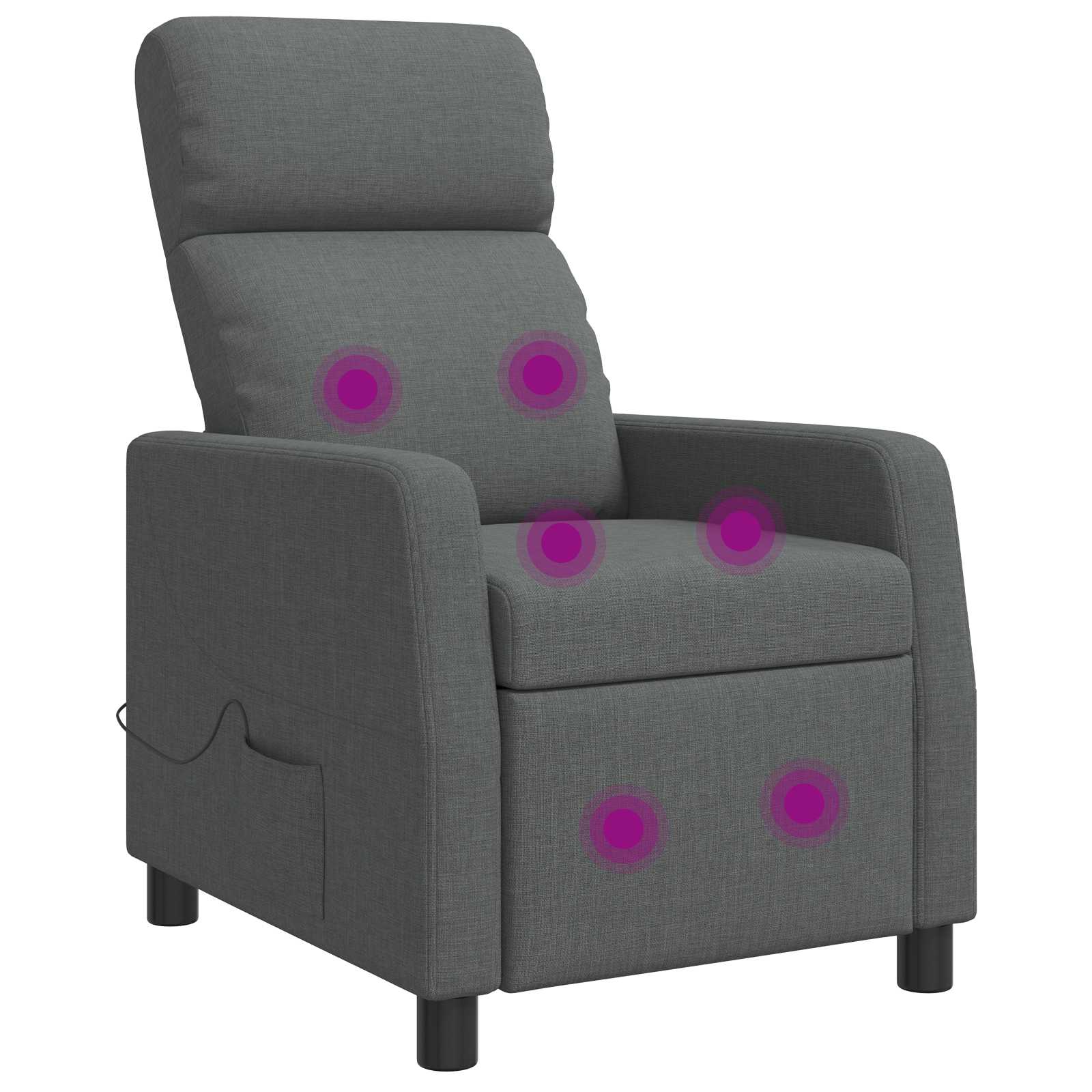 vidaXL Fotel masujący ciemnoszary tkanina