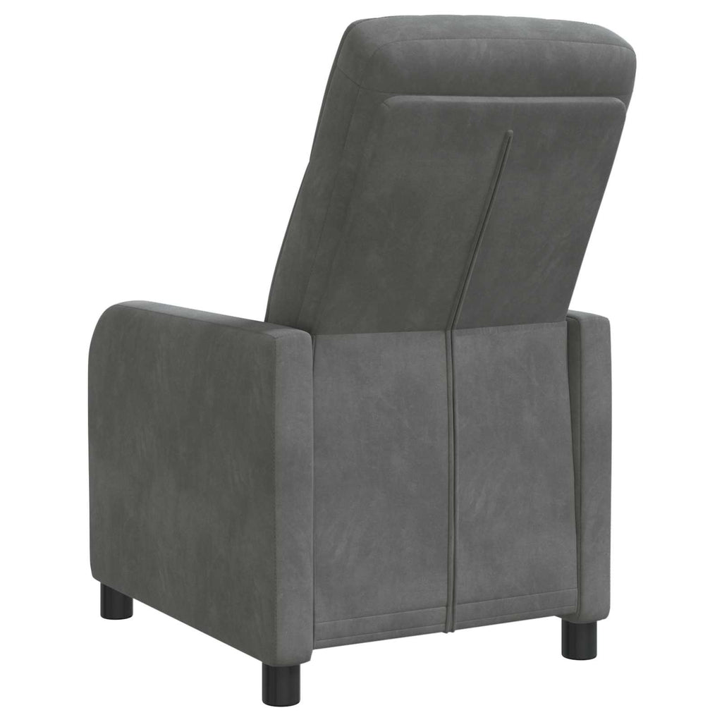 vidaXL Fotel recliner ciemnoszary Welur