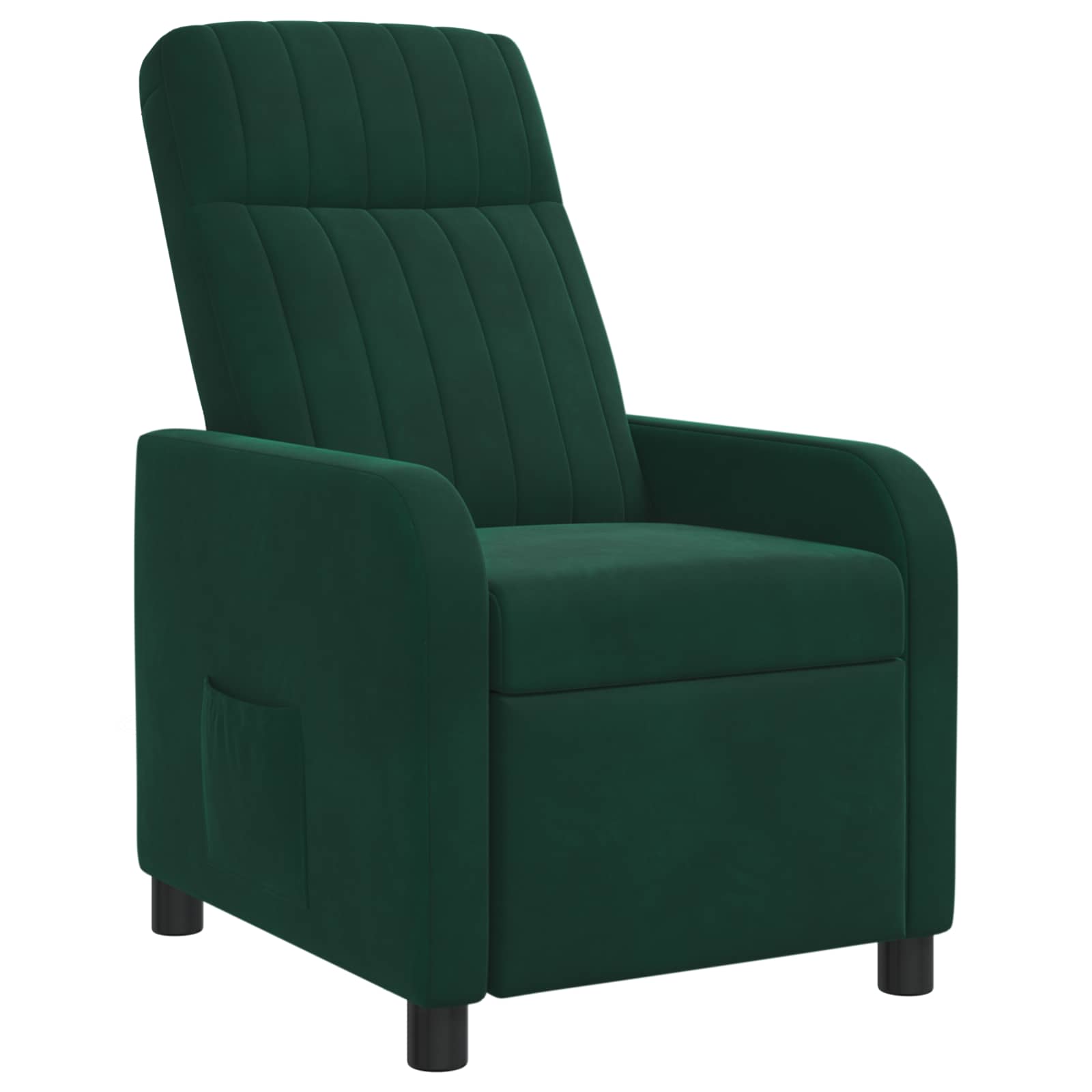 vidaXL Fotel recliner Ciemnozielony Welur