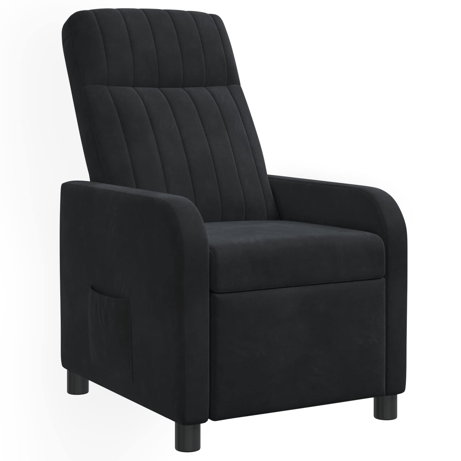 vidaXL Fotel recliner Czarny Welur