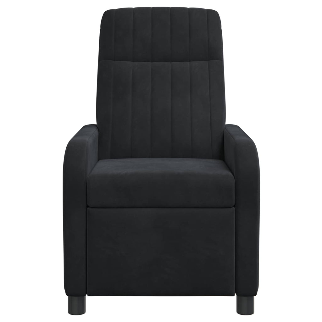 vidaXL Fotel recliner Czarny Welur
