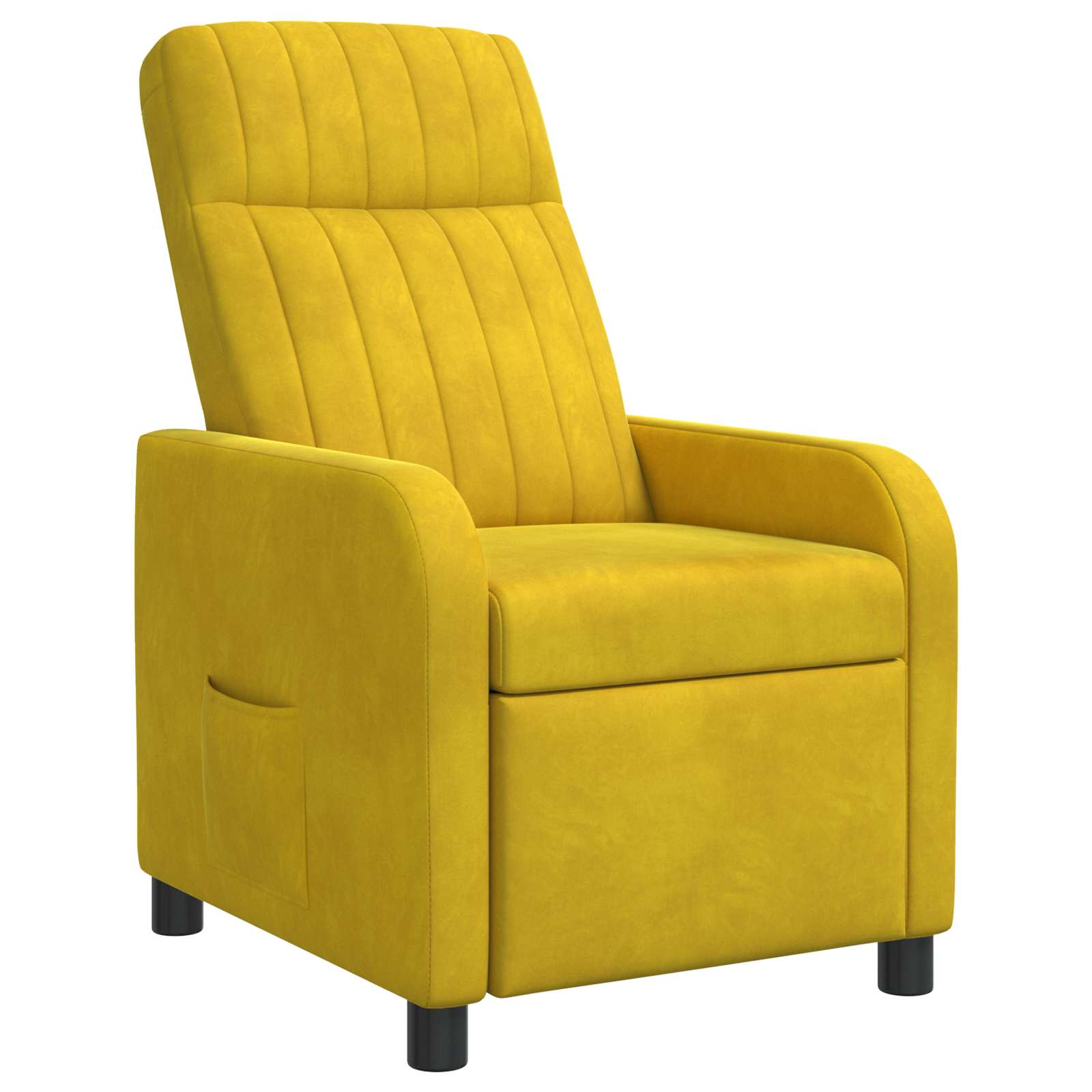 vidaXL Fotel recliner żółty Welur