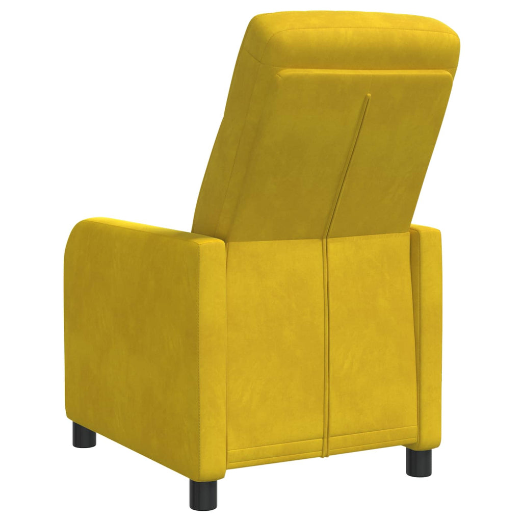 vidaXL Fotel recliner żółty Welur