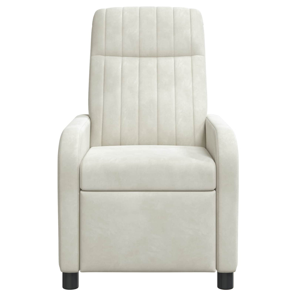 vidaXL Fotel recliner kremowy Welur