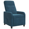 vidaXL Fotel recliner niebieski Welur