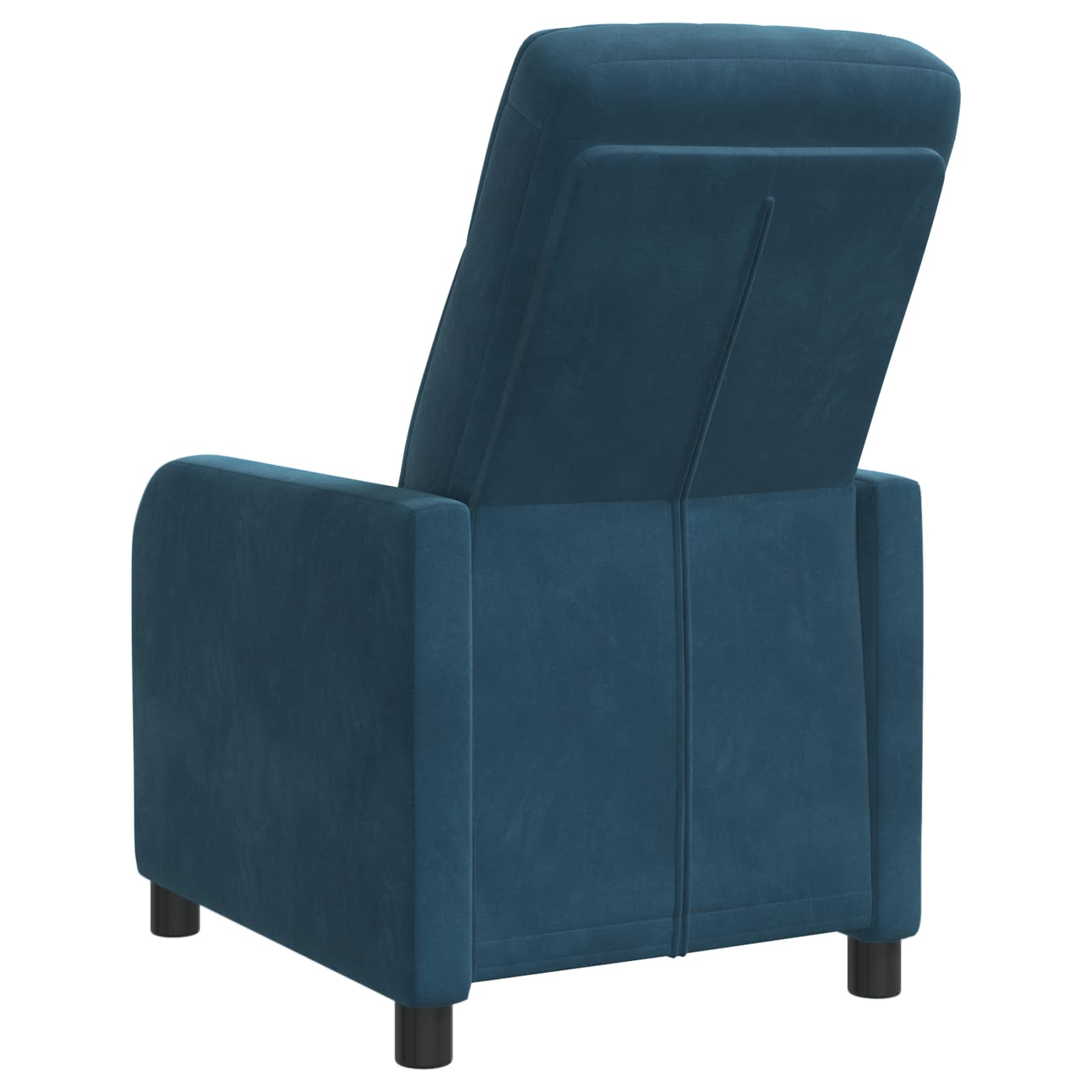 vidaXL Fotel recliner niebieski Welur