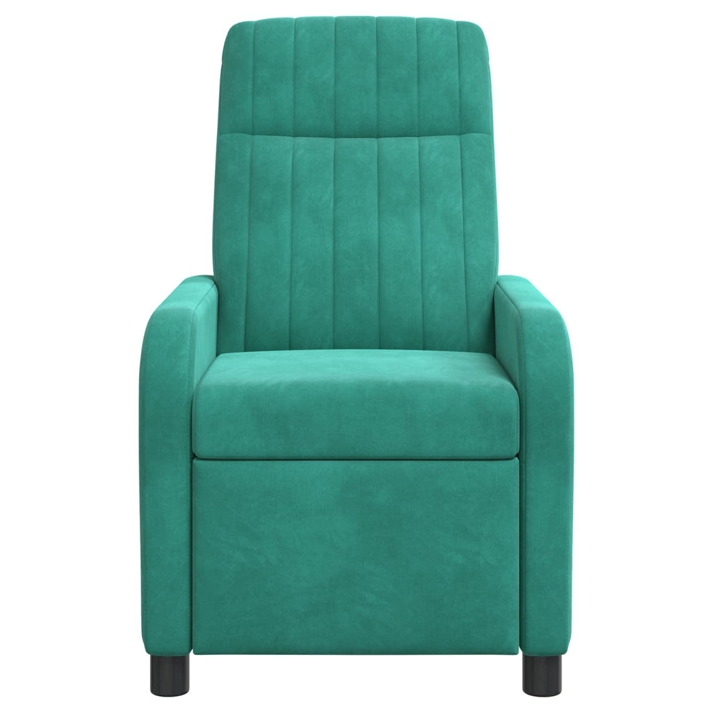 vidaXL Fotel recliner Turkusowy Welur