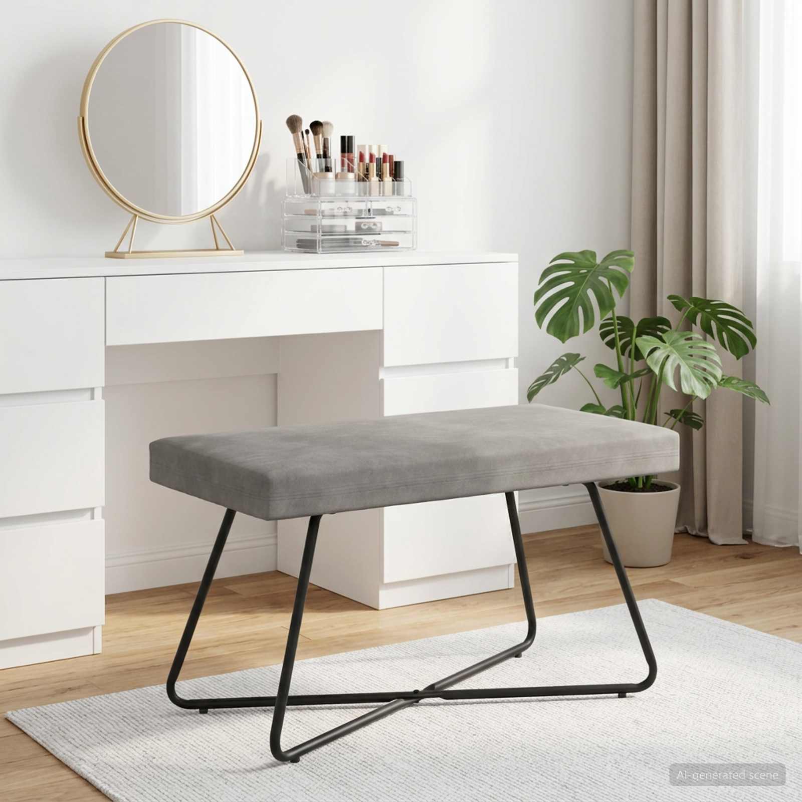 vidaXL ławka jasnoszary 80 x 40 x 45 cm Welur
