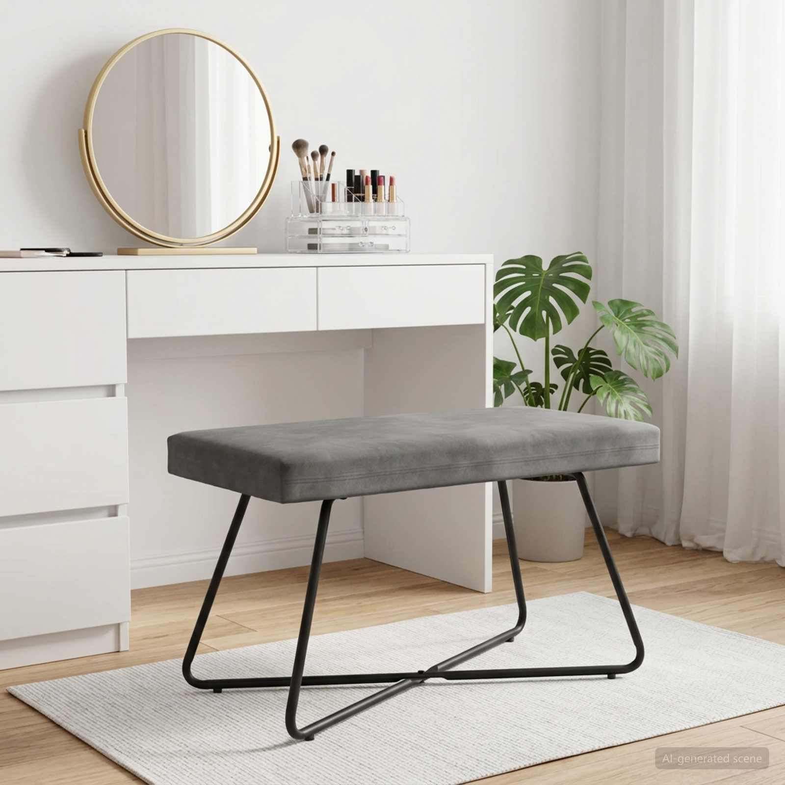 vidaXL ławka ciemnoszary 80 x 40 x 45 cm Welur