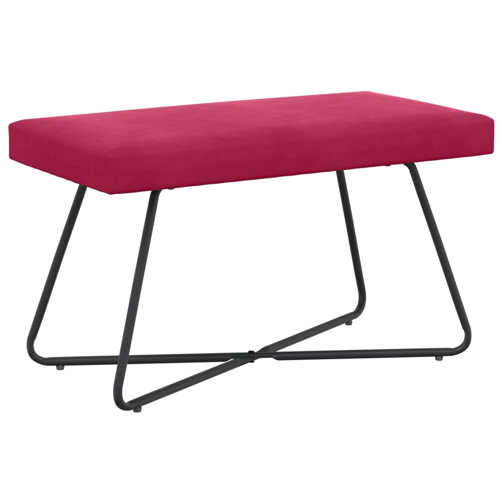 vidaXL ławka Czerwone wino 80 x 40 x 45 cm Welur