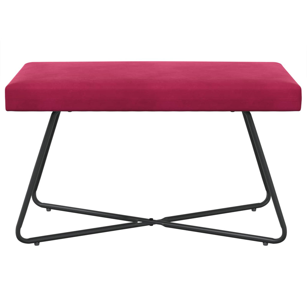vidaXL ławka Czerwone wino 80 x 40 x 45 cm Welur