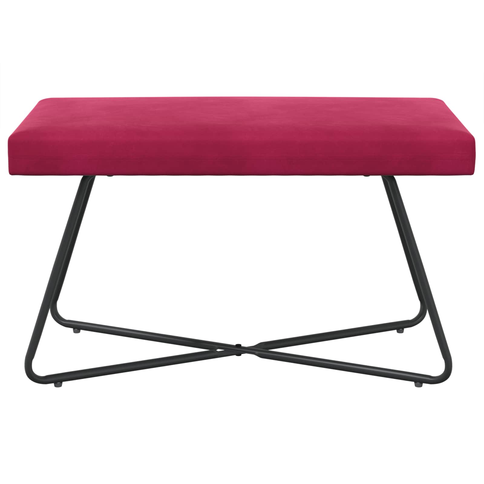 vidaXL ławka Czerwone wino 80 x 40 x 45 cm Welur