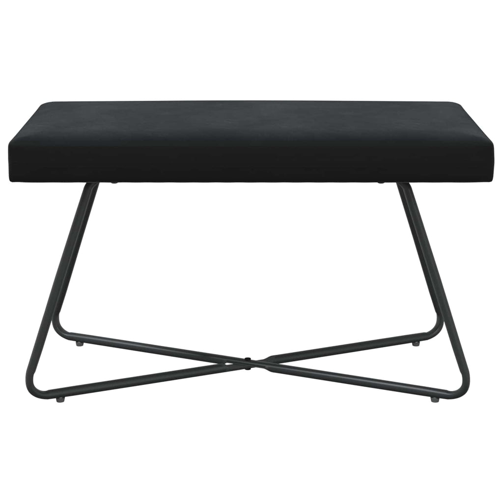 vidaXL ławka Czarny 80 x 40 x 45 cm Welur