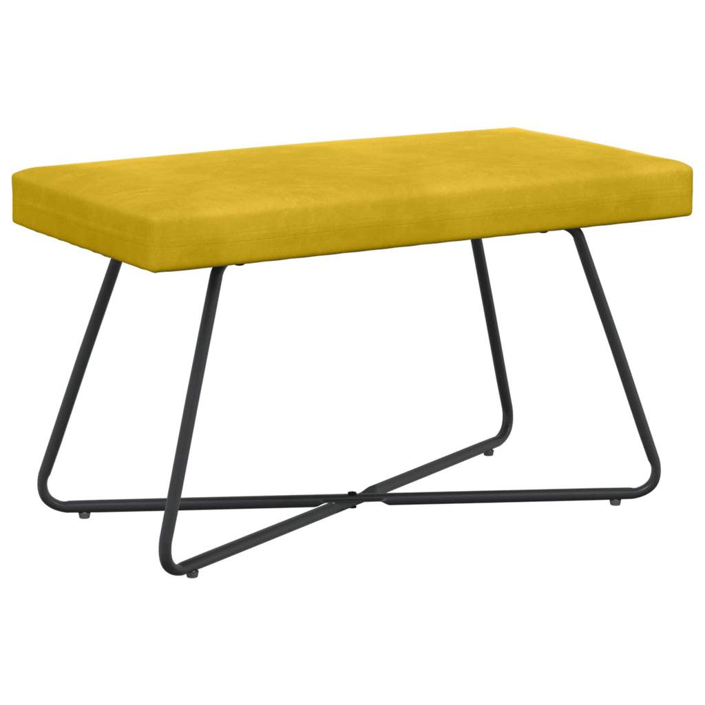 vidaXL ławka żółty 80 x 40 x 45 cm Welur