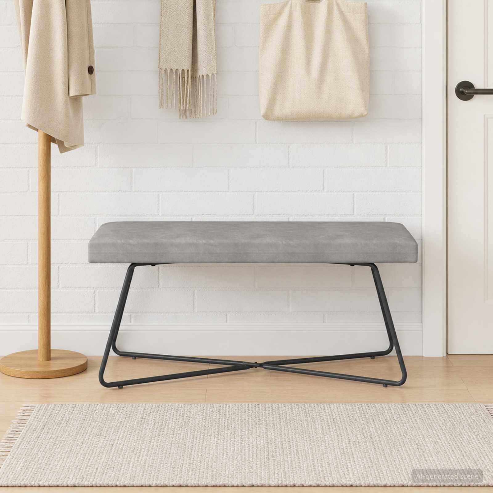 vidaXL ławka jasnoszary 110 x 40 x 45 cm Welur