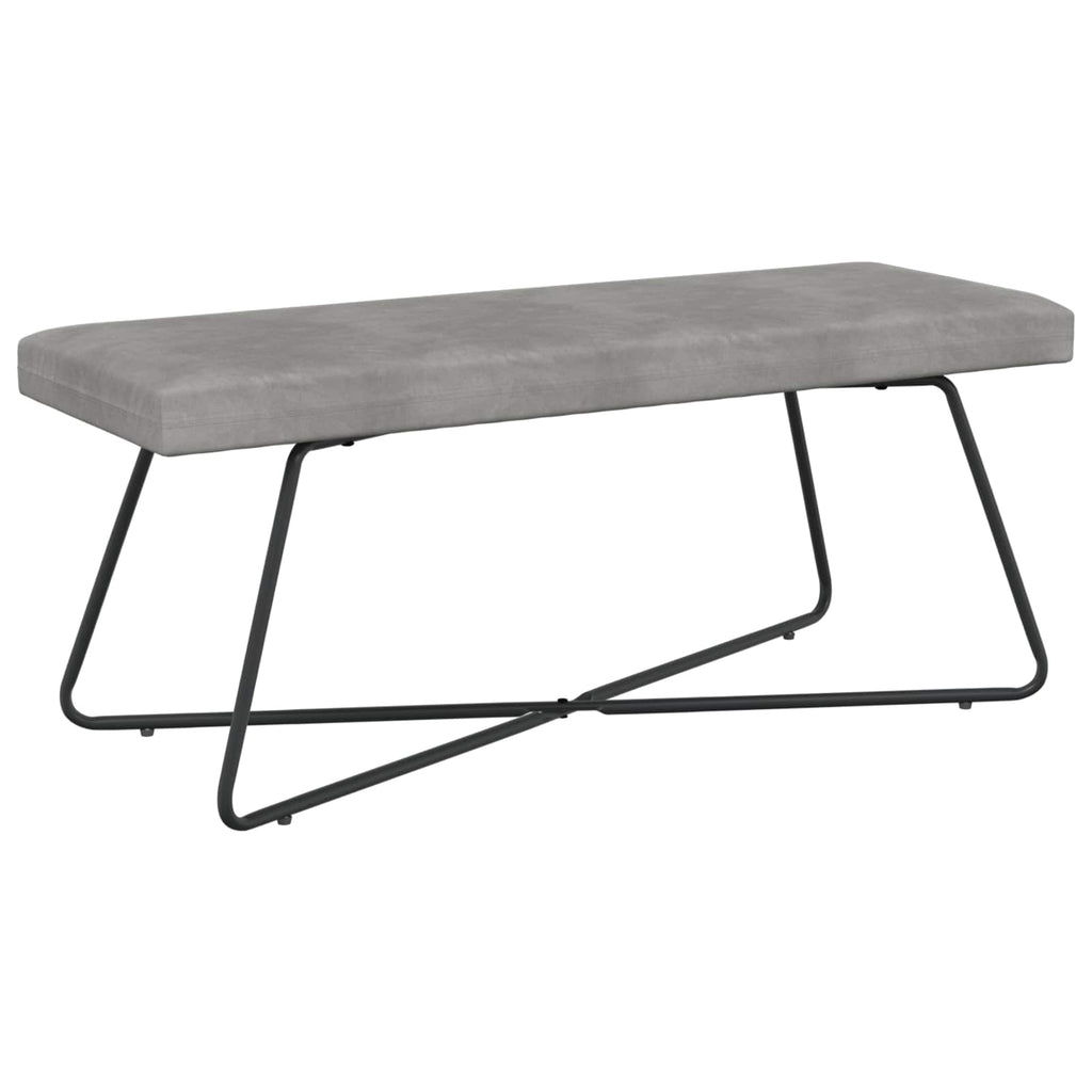 vidaXL ławka jasnoszary 110 x 40 x 45 cm Welur