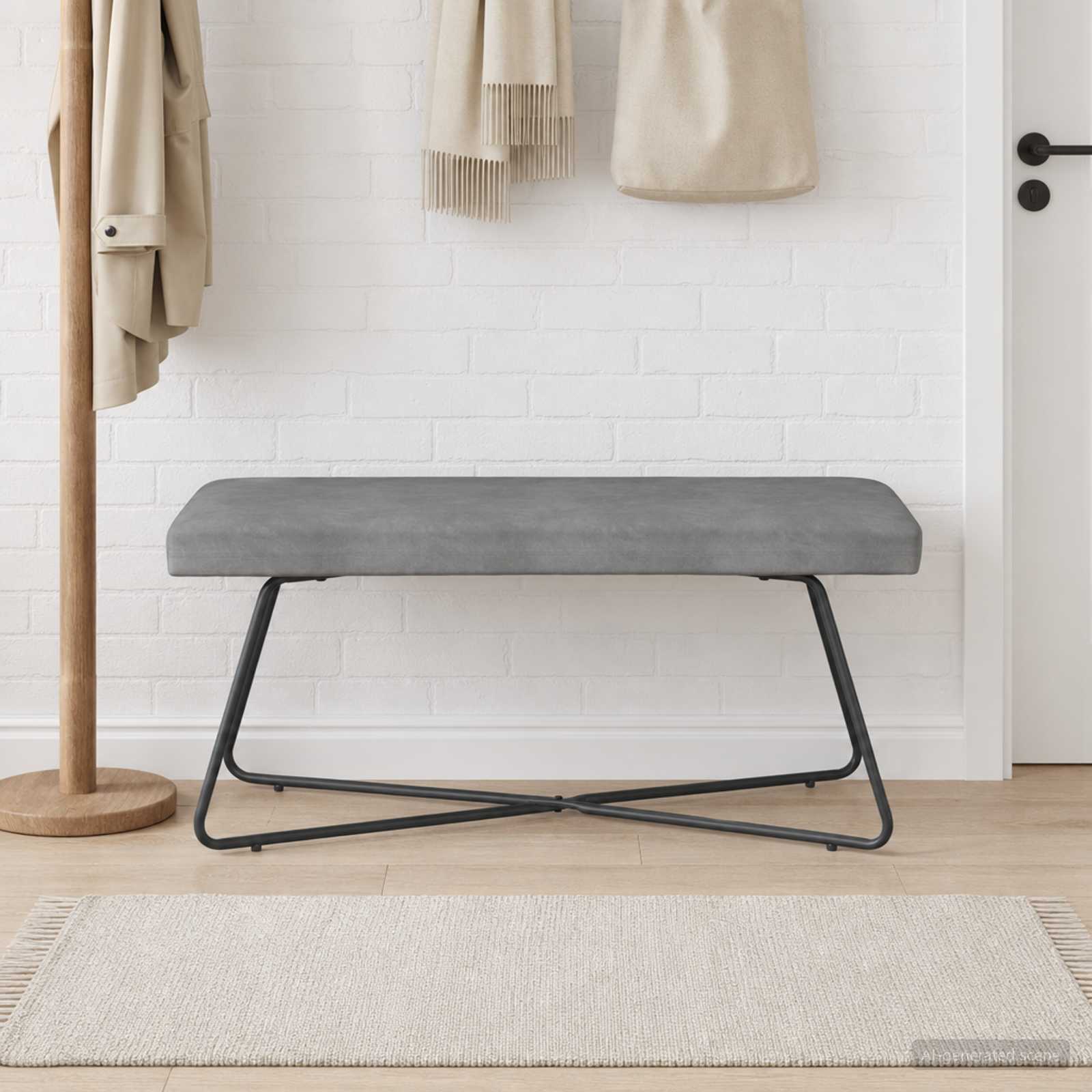 vidaXL ławka ciemnoszary 110 x 40 x 45 cm Welur