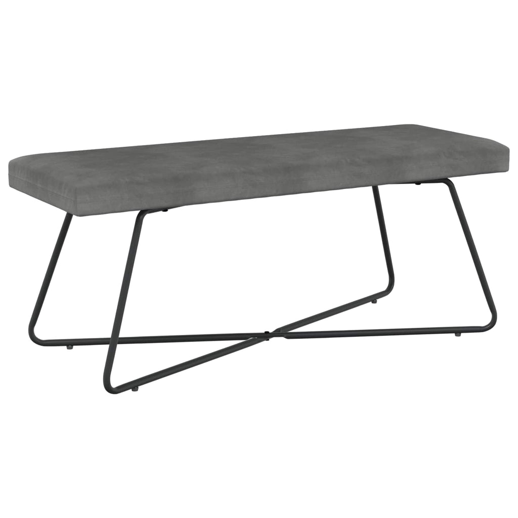 vidaXL ławka ciemnoszary 110 x 40 x 45 cm Welur