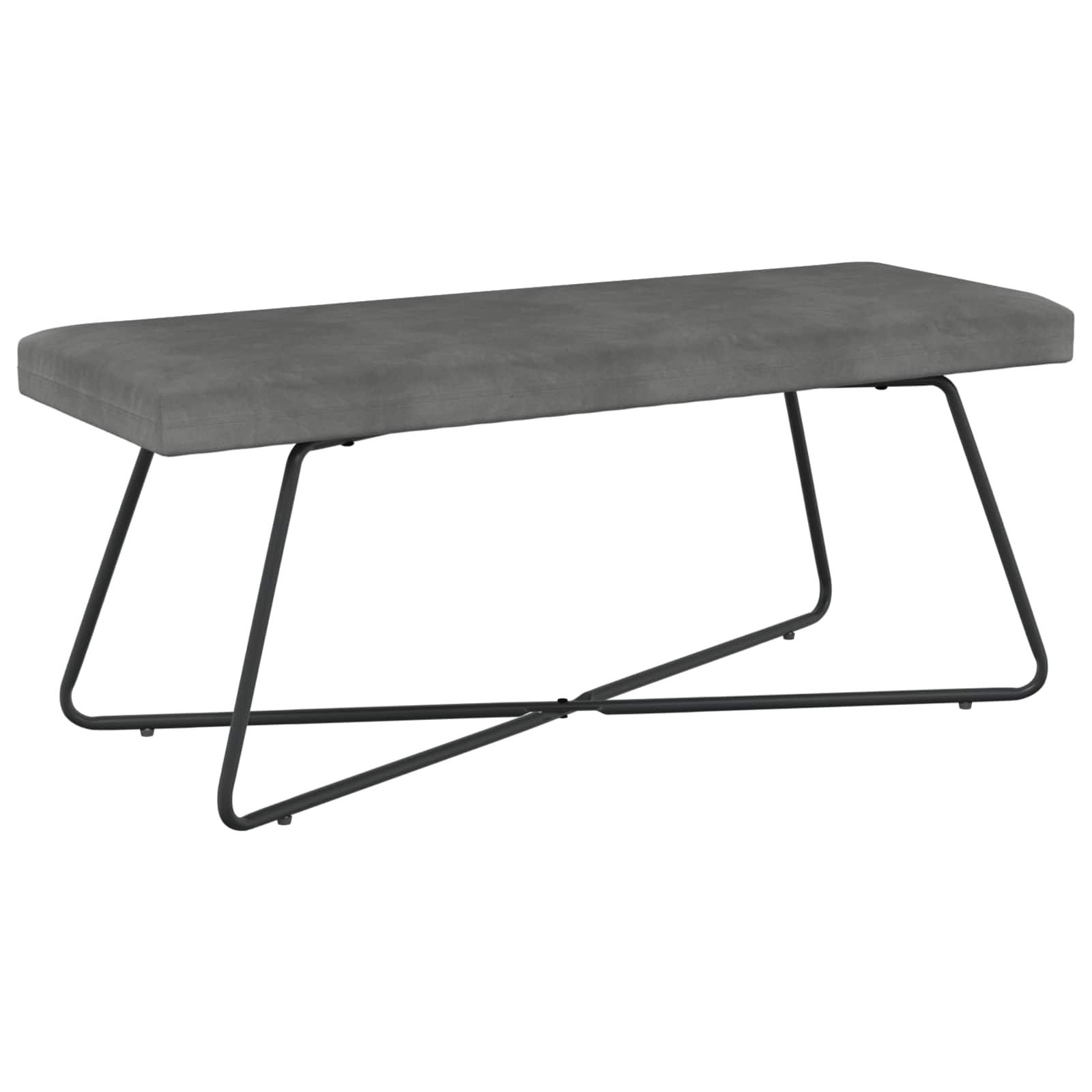 vidaXL ławka ciemnoszary 110 x 40 x 45 cm Welur
