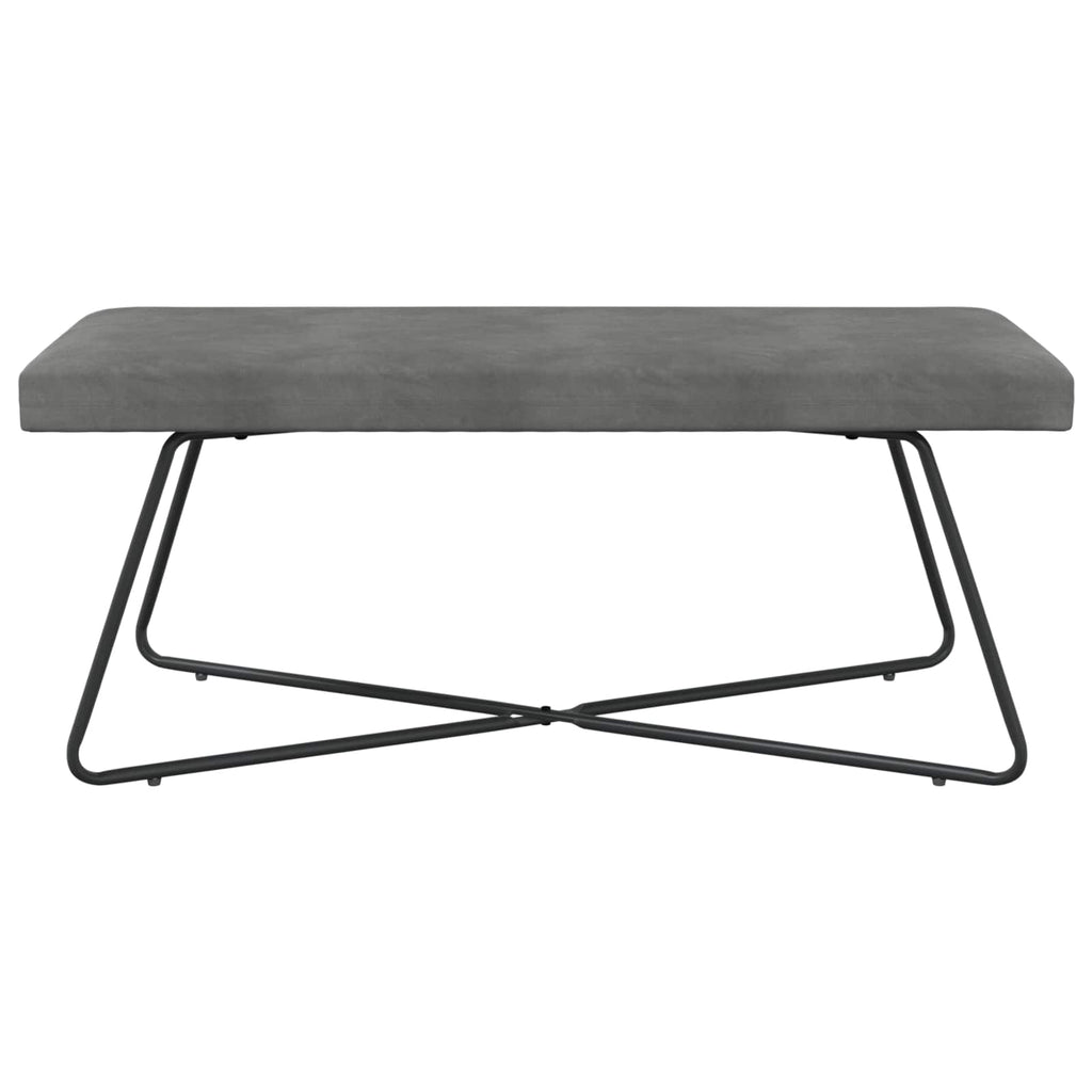 vidaXL ławka ciemnoszary 110 x 40 x 45 cm Welur