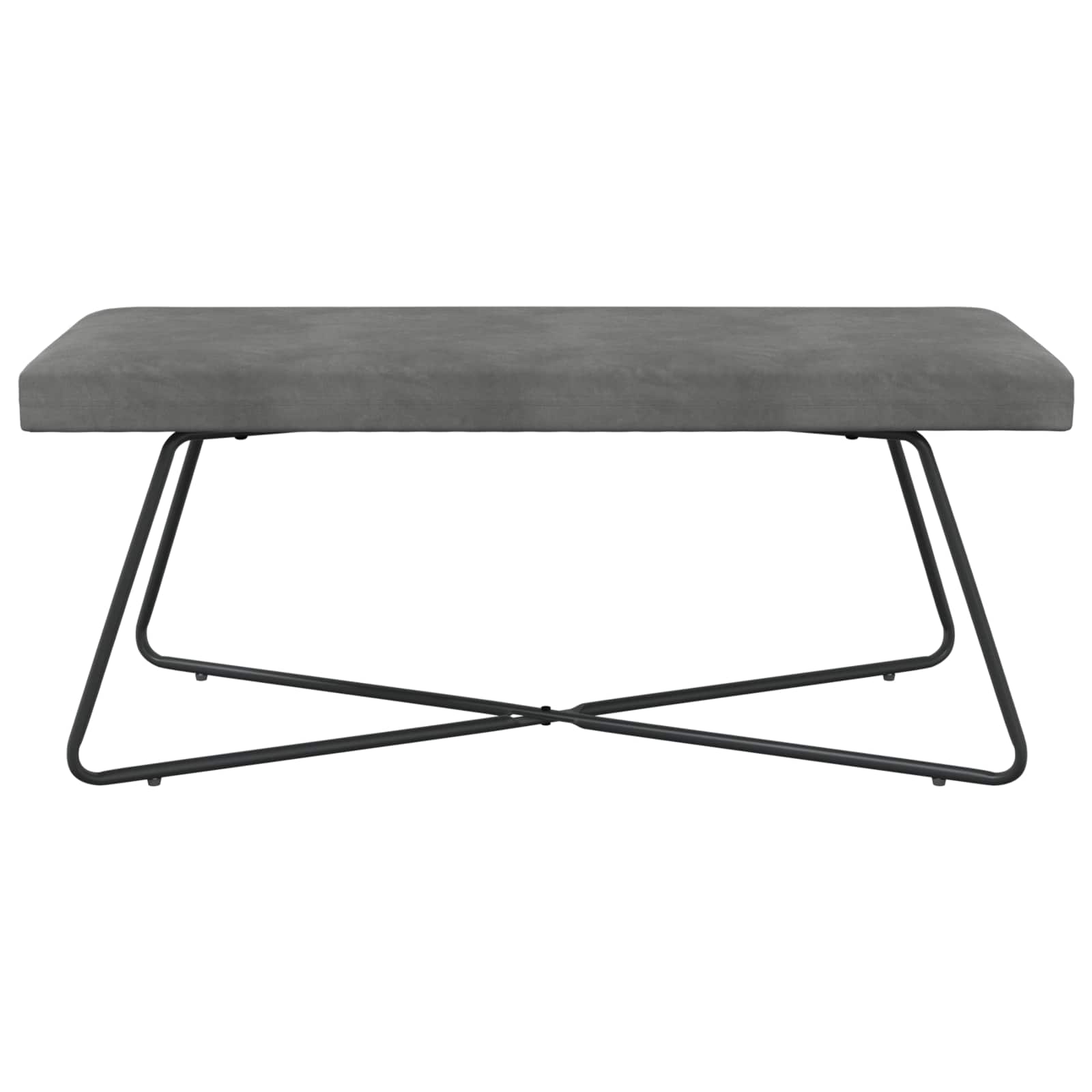 vidaXL ławka ciemnoszary 110 x 40 x 45 cm Welur