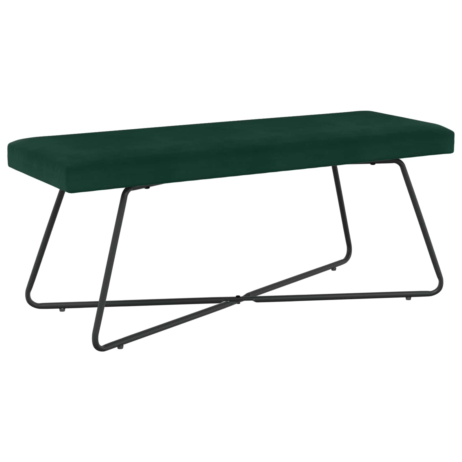 vidaXL ławka Ciemnozielony 110 x 40 x 45 cm Welur