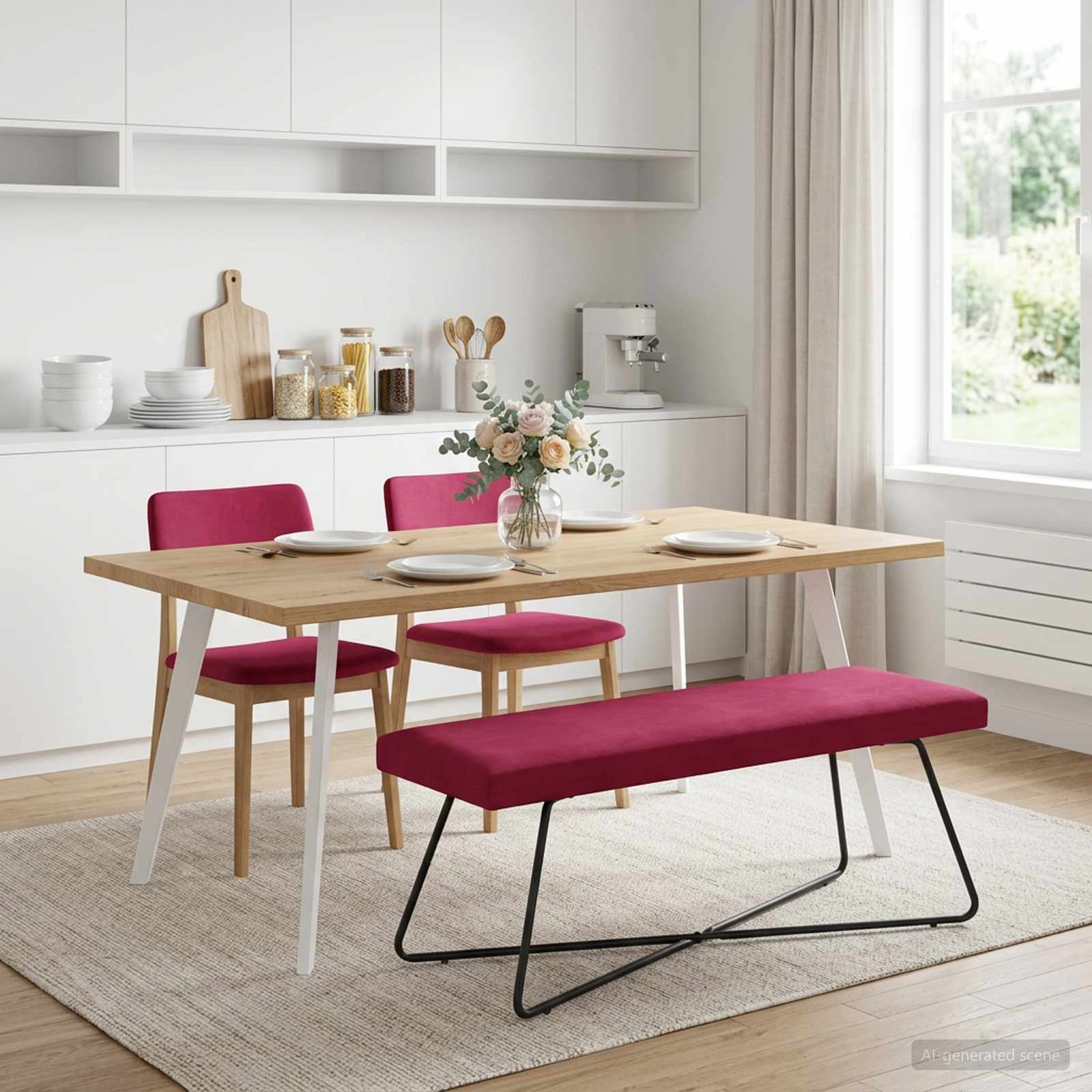 vidaXL ławka Czerwone wino 110 x 40 x 45 cm Welur