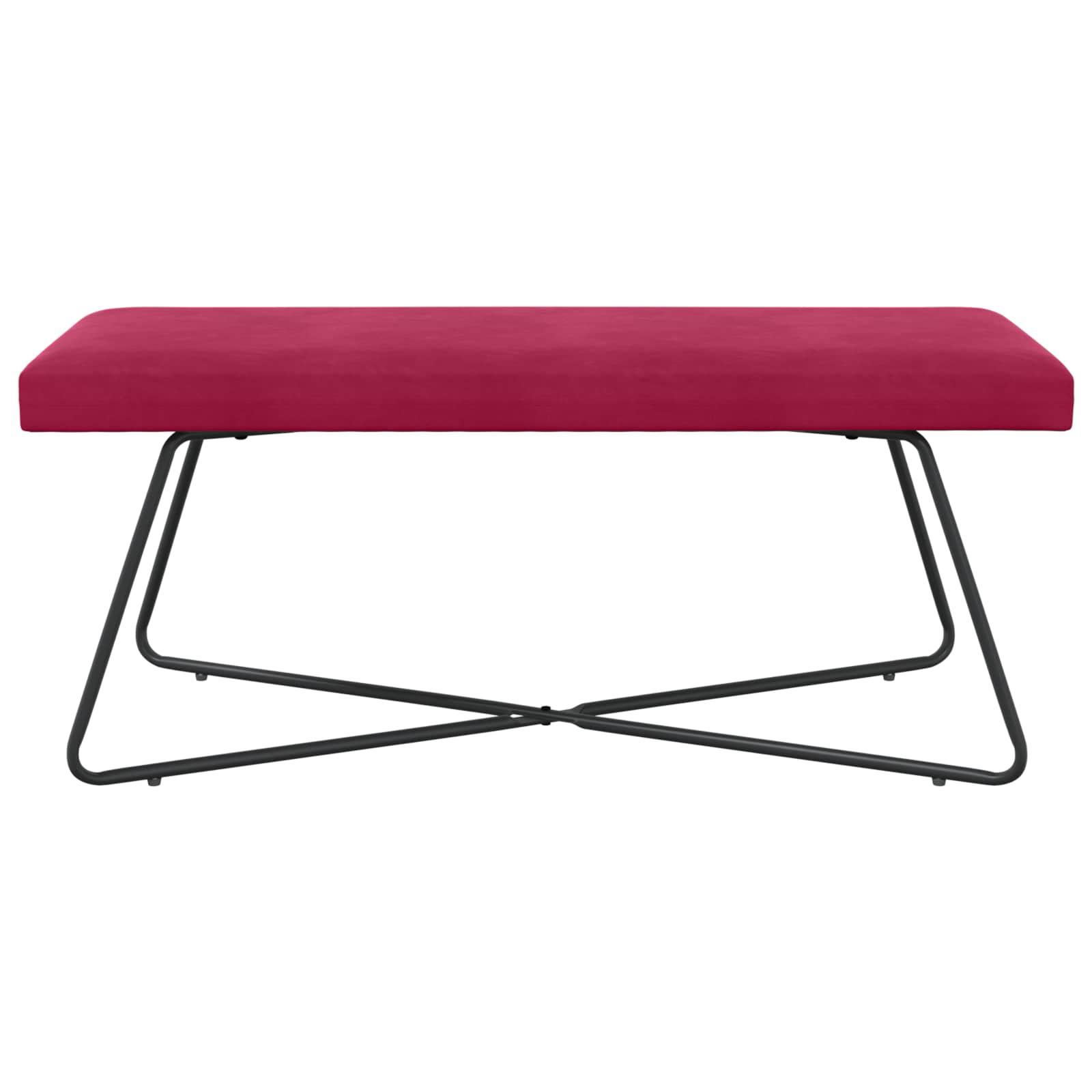 vidaXL ławka Czerwone wino 110 x 40 x 45 cm Welur